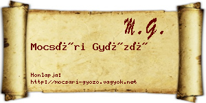 Mocsári Győző névjegykártya