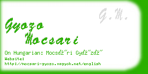 gyozo mocsari business card